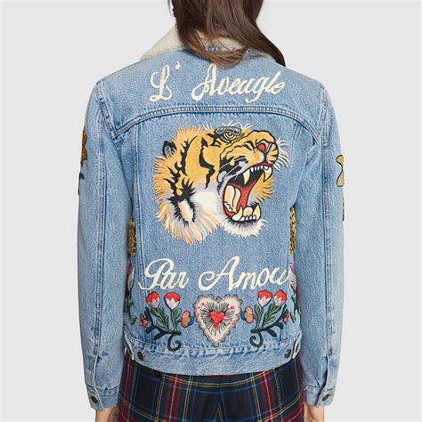 gucci denim jacket ioffer|gucci denim jacket women.